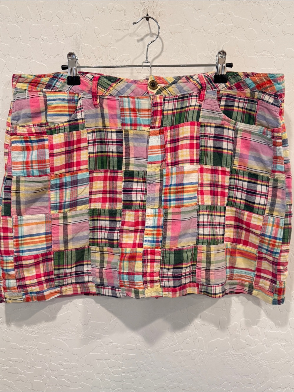 Y2K Faded Glory Patchwork Skort Womens 16 Quilted Cotton Golf Athletic Workout